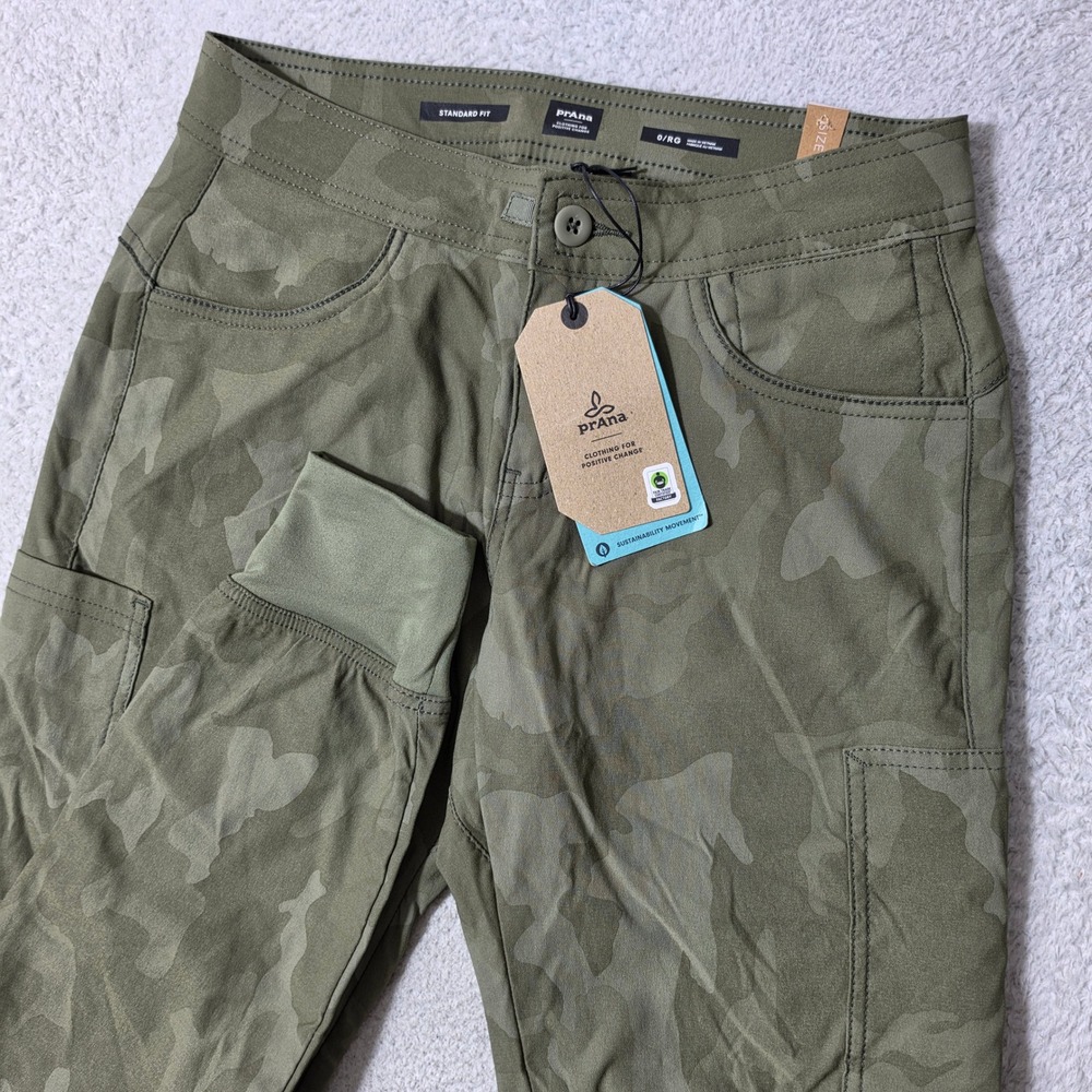 NEW! Prana Halle Jogger II Womens 0 RG Sage Camo Stretch 28x27